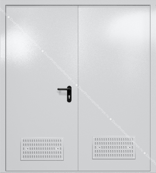 Двупольная глухая дверь ei-60 с вентиляцией (цвет светло-серый RAL 7047) Двупольная глухая дверь ei-60 с вентиляцией (цвет светло-серый RAL 7047)