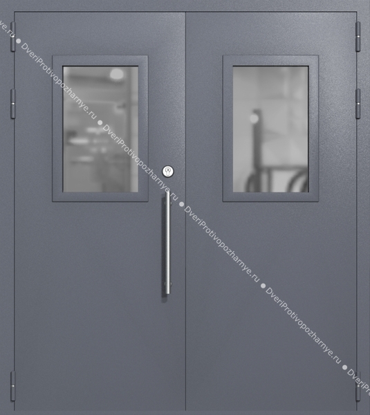 Двупольная техническая дверь со стеклами 600x400 (цвет темно-серый RAL 7015) Двупольная техническая дверь со стеклами 600x400 (цвет темно-серый RAL 7015)