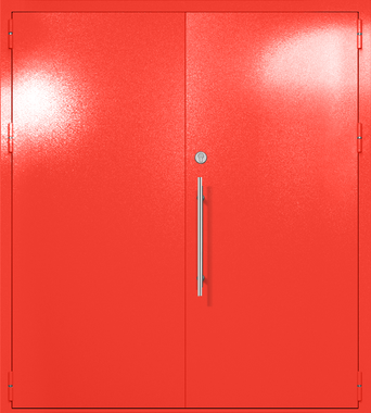 Двупольная глухая техническая дверь (цвет красный RAL 3020)