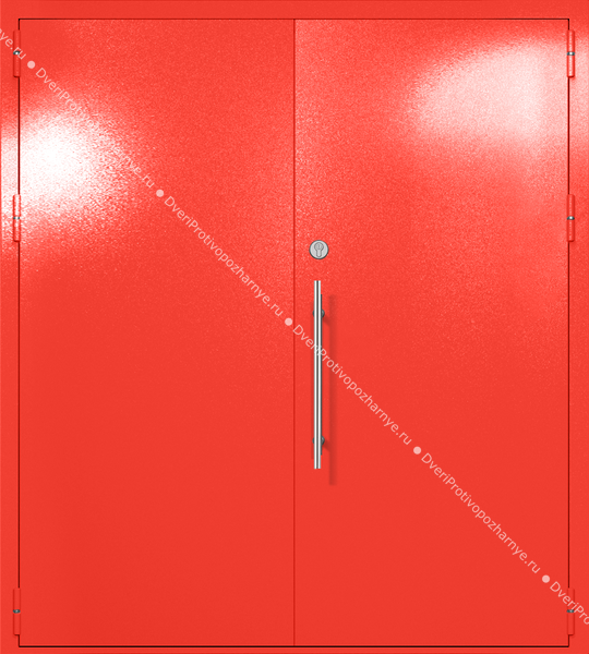 Двупольная глухая техническая дверь (цвет красный RAL 3020)
