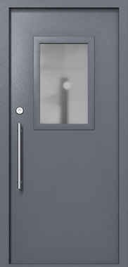 Однопольная техническая дверь со стеклом 600x400 (цвет темно-серый RAL 7015) Однопольная техническая дверь со стеклом 600x400 (цвет темно-серый RAL 7015)