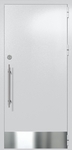 Однопольная глухая техническая дверь с отбойником (цвет светло-серый RAL 7047)