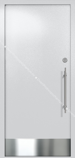 Однопольная глухая техническая дверь с отбойником (цвет светло-серый RAL 7047)