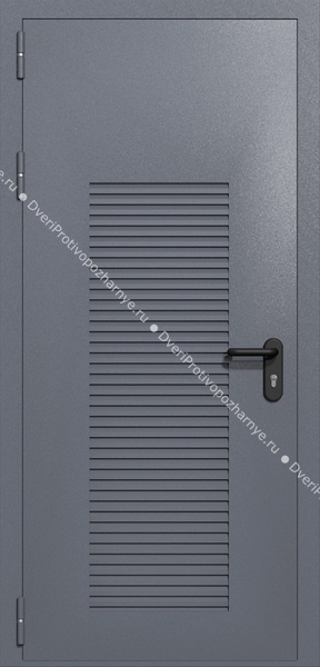 Однопольная глухая техническая дверь с вентиляцией (цвет темно-серый RAL 7015)