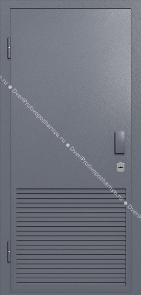 Однопольная глухая техническая дверь с вентиляцией (цвет темно-серый RAL 7015)