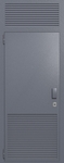Однопольная глухая техническая дверь с верхней вставкой и вентиляцией (цвет темно-серый RAL 7015)