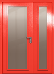 Полуторапольная дверь eiw-60 с максимальными стеклами (цвет красный RAL 3020)