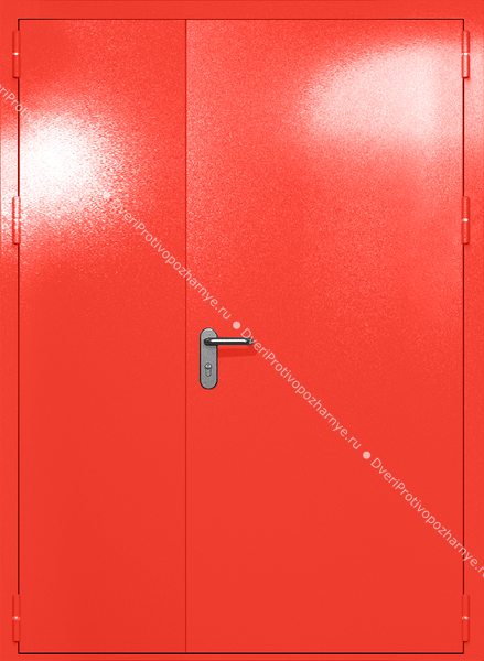 Полуторапольная глухая дверь ei-60 с ручками «антипаника» (цвет красный RAL 3020) Полуторапольная глухая дверь ei-60 с ручками «антипаника» (цвет красный RAL 3020)