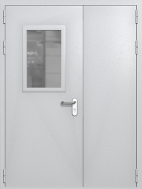 Полуторапольная дверь ei-60 со стеклом 600x400 и ручками хром (цвет светло-серый RAL 7047) Полуторапольная дверь ei-60 со стеклом 600x400 и ручками хром (цвет светло-серый RAL 7047)