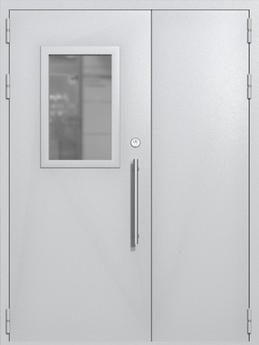 Полуторапольная техническая дверь со стеклом 600x400 (цвет светло-серый RAL 7047) Полуторапольная техническая дверь со стеклом 600x400 (цвет светло-серый RAL 7047)