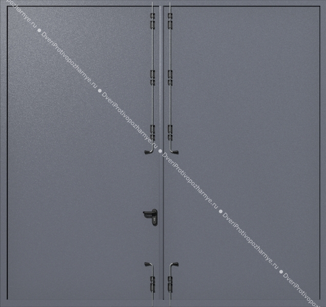 Распашные крупногабаритные ворота ei-60 (цвет темно-серый RAL 7015)